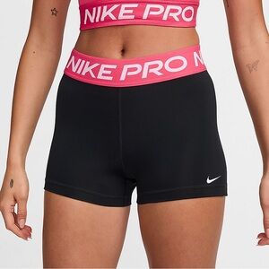 Nike Pro 3” Shorts - Black and Pink - Size Large